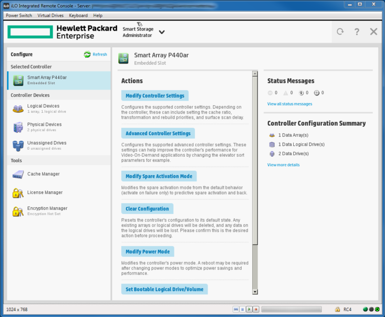 ایجاد RAID1 در نرم افزار HPE SSA